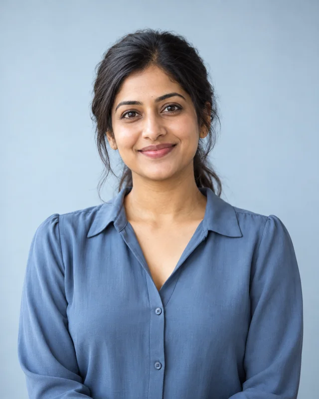 AI-generated portrait for fictional profile Ananya Rao